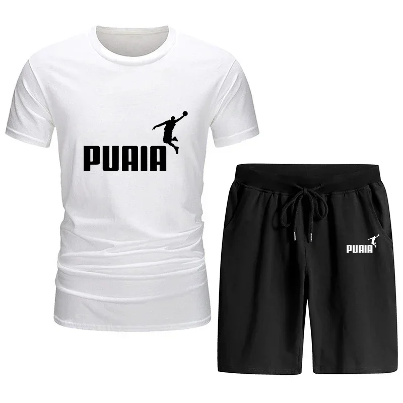 

Fashionable men's short-sleeved pullover sportswear set. New summer men's casual round-neck T-shirt + sport shorts.