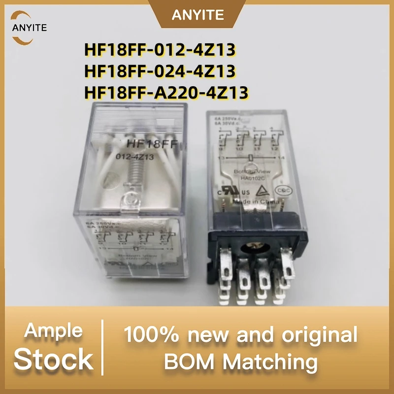 

Новый 5 шт./лот HF18FF-012-4Z13 HF18FF-024-4Z13 HF18FF-A220-4Z13 14PIN 6A250VAC