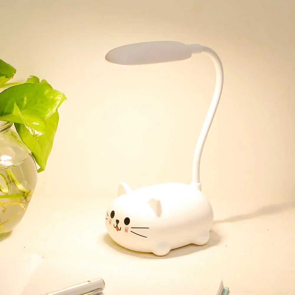 Lámpara de luz nocturna con batería recargable por USB, luces de animales bonitos con protección ocular para decoración de habitación, lámpara de mesa Led, regalo para niños