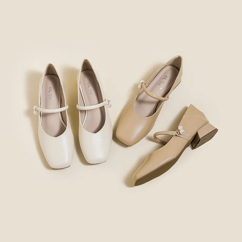 String de perles temporelles en caoutchouc PU, talons de sabot