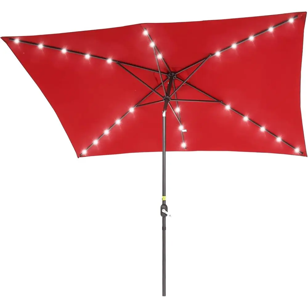 Outdoor Patio Umbrella with Push Button Tilt and Crank, 10' x 6.5', Ideal for Market, Garden, Deck, Backyard, Pool
