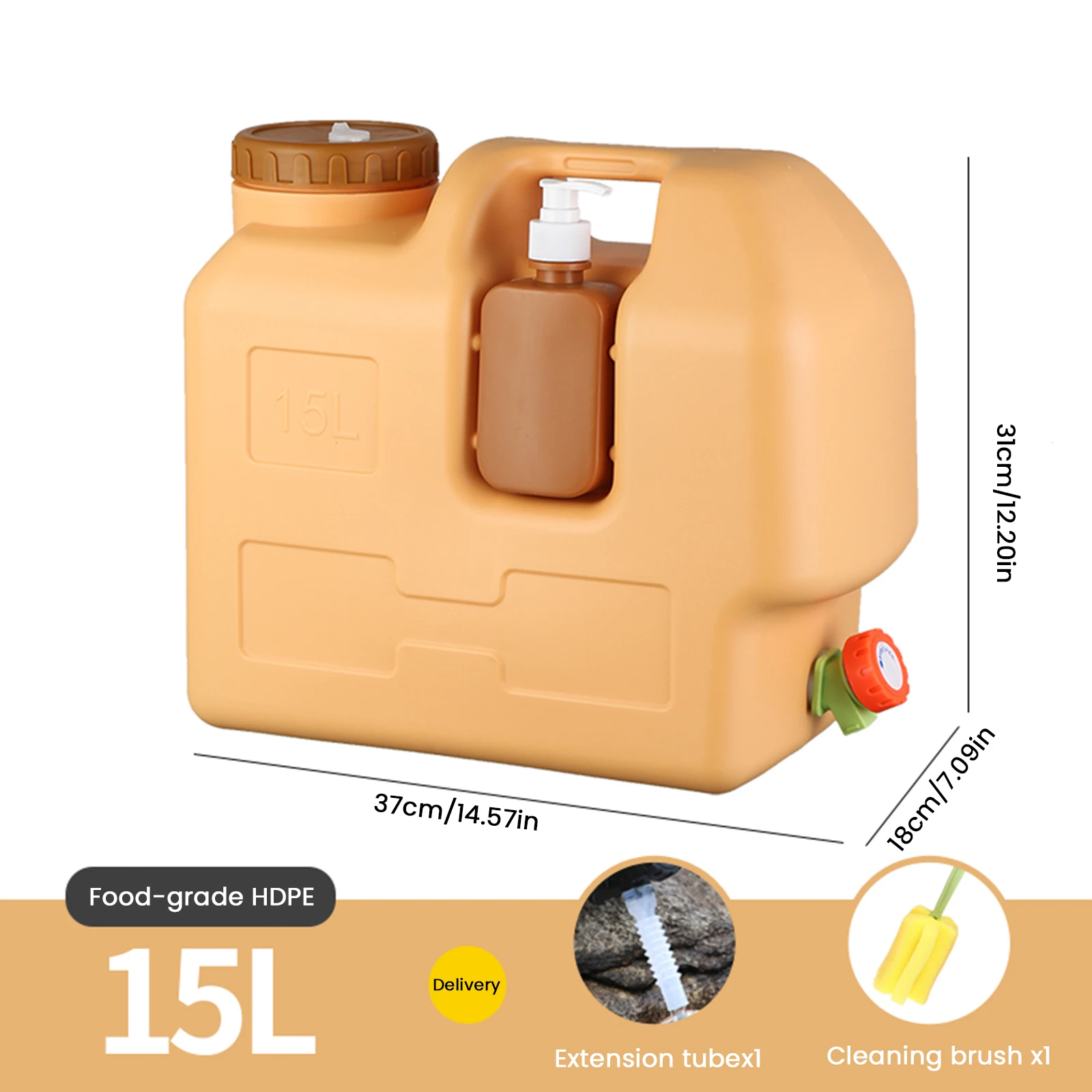15/20L Wassereimer, tragbarer Camping-Wasserbeutel mit großem Fassungsvermögen und abnehmbarem Wasserhahn, kein Auslaufen, für Camping, Angeln, Picknick, Wandern