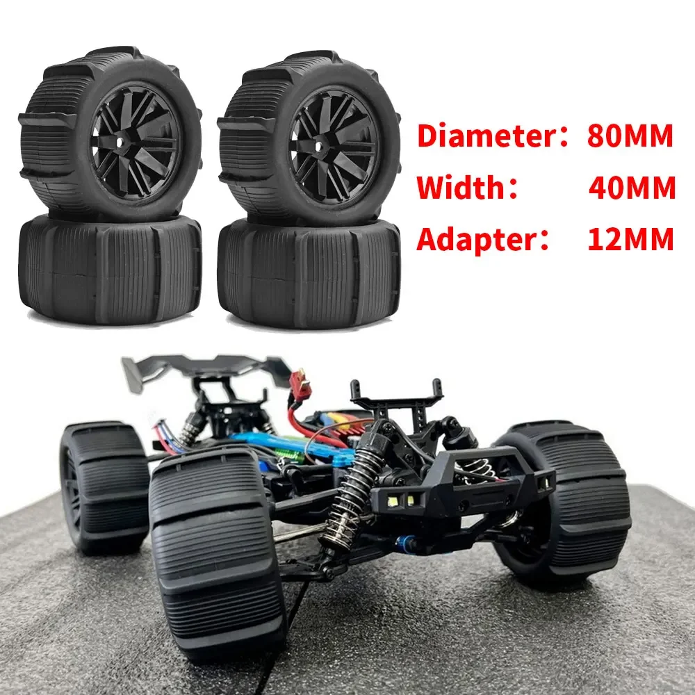4 шт. радиоуправляемые автомобильные шины песчаная Снежная шина колеса 12 мм адаптер для 1/14 1/16 1/18 радиоуправляемая модель Багги обновленные аксессуары для короткодорожного грузовика