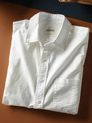Loose Fit Cotton Oxford Shirt Men's Summer Short Sleeve Versatile Casual Retro Style Breathable Moisture Wicking  Color