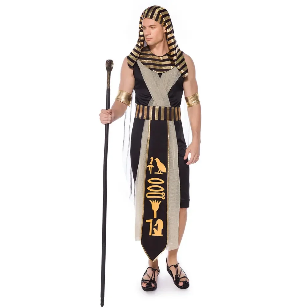 Fantrenfor- Costumes de cosplay pour adultes, roi égyptien, reine pharaon, Aleopatra, hommes, femmes, couples, Halloween, Pourim, robe de paupières