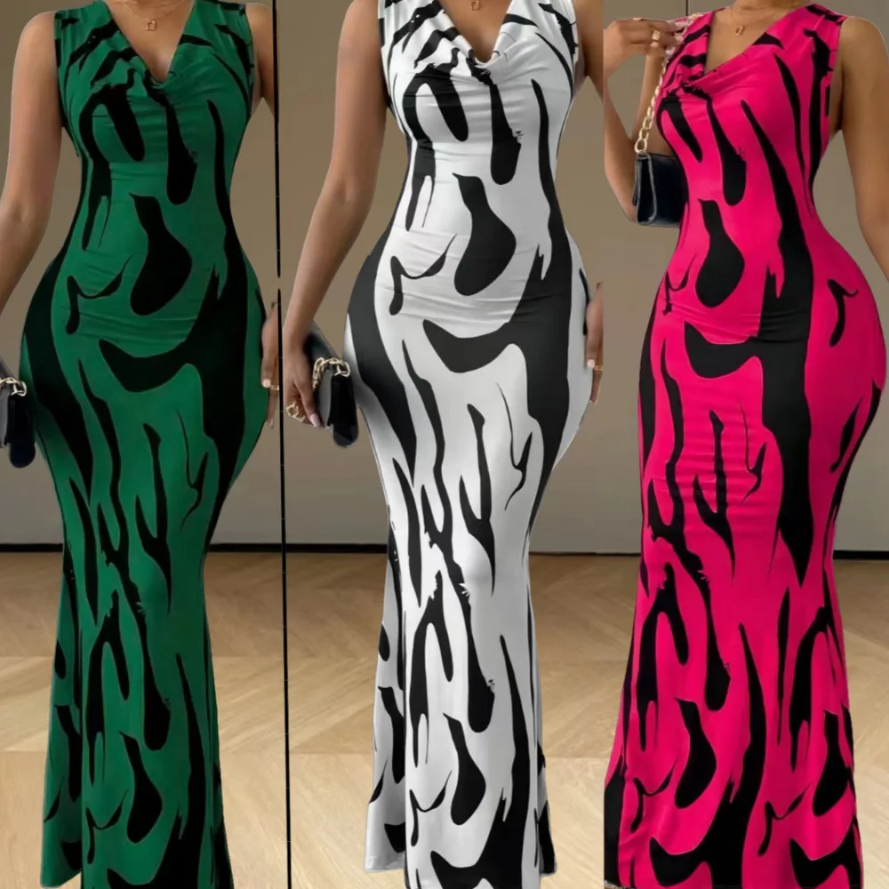

2024 Sexy Hot V Neck Halter Dress Tube Dress Womens Bodycon Mini Dress Summer Slim Fit Sleeveless Party Tight Dress
