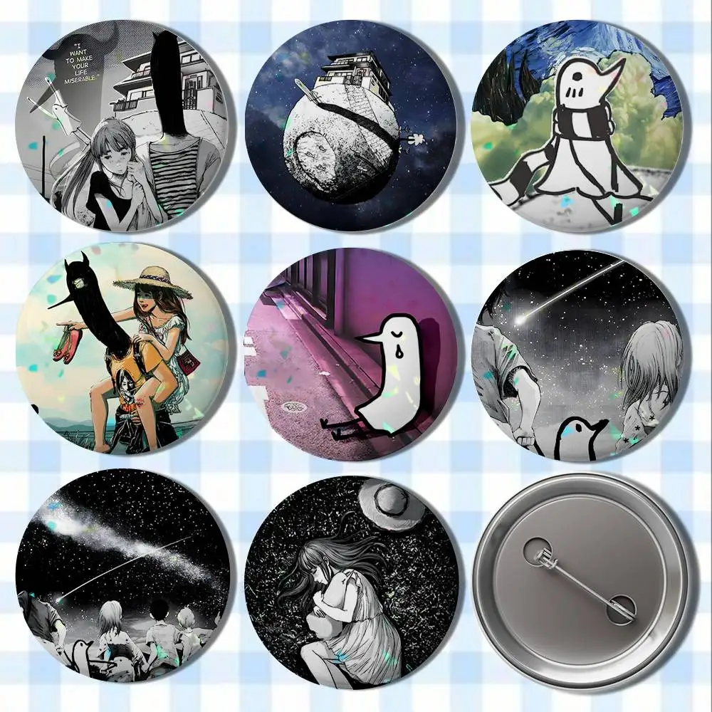 

G-Goodnight P-Punpun Badges Button Round Creative Pin Brooch Badge Bag Decor Accessories Fans Collect Friends Gifts