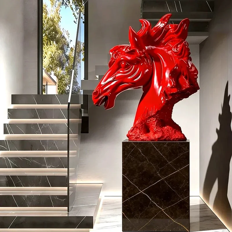Escultura de Cabeza de Caballo, Decoración Nórdica para Habitaciones, Artesanía Creativa, Estatua de Caballo, Decoración para Sa