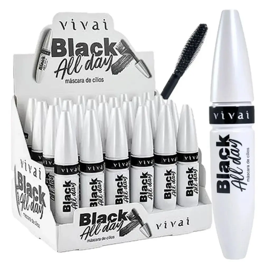Box c/ 24 Máscara para Cílios Black All Day Volume e Definição Vivai