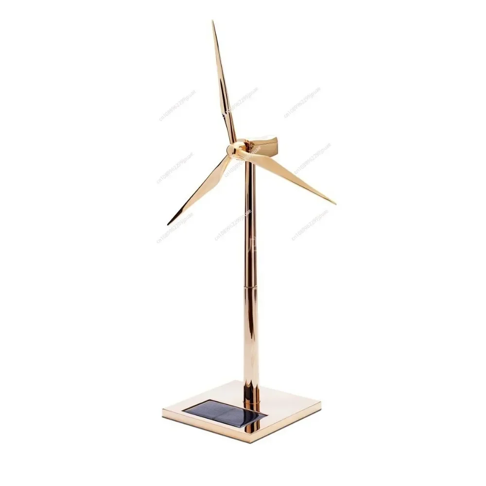 Solar Fan Model Gold Wind Turbine Windmill Promotion Wind Energy Industry Gift Office Ornaments  M199