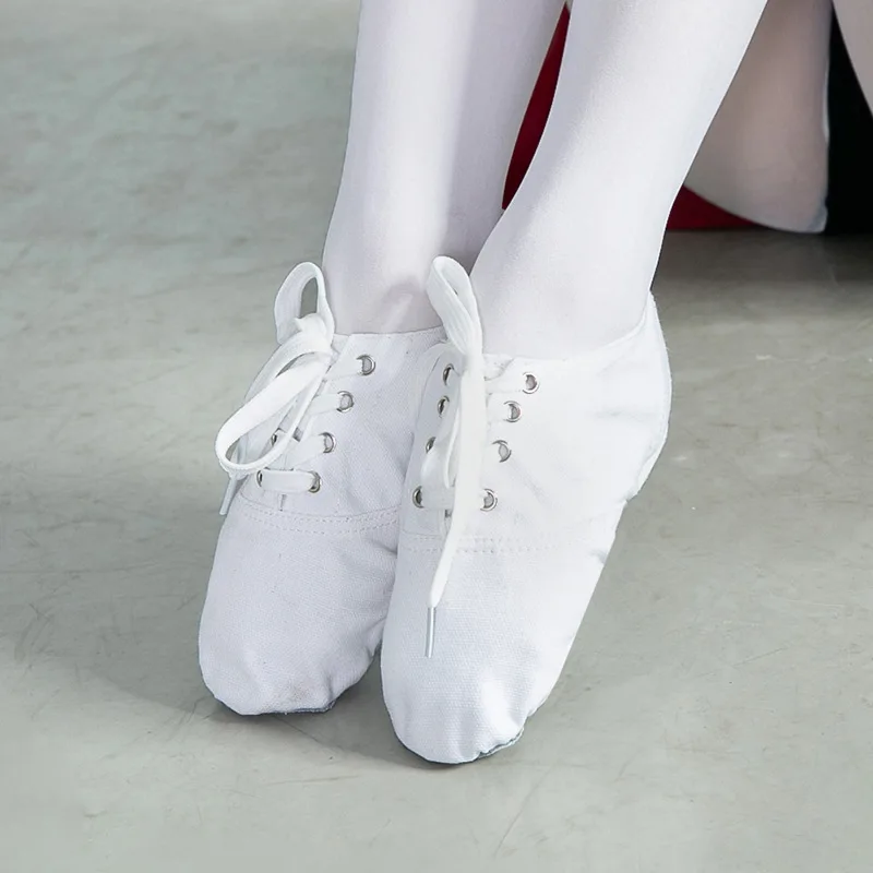 Bottes de Jazz montantes en toile pour femmes, chaussures de danse avec semelles souples, chaussures de Ballet d'entraînement