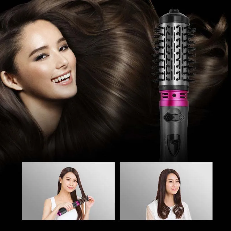 2 In 1 Hair Styling Power Cord Professional Hot Air Brush Straightener Electric One Step Hair Dryer Blow Brush With High Click view 5