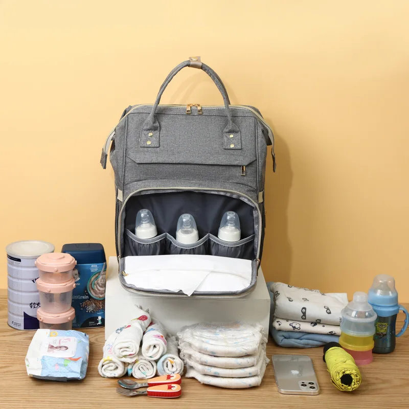 2026 New Maternity and Child Backpack Fashion High Quality Insulated Bottle Storage Backpack Large Capacity Mommy Backpack