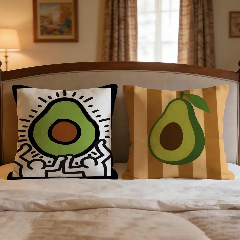 Pattern Avocado print Cushion Cover 4Pcs Decorative Covers Soft Cushion Case for Sofa Couch Decor 40x40 45x45 Pillowcases
