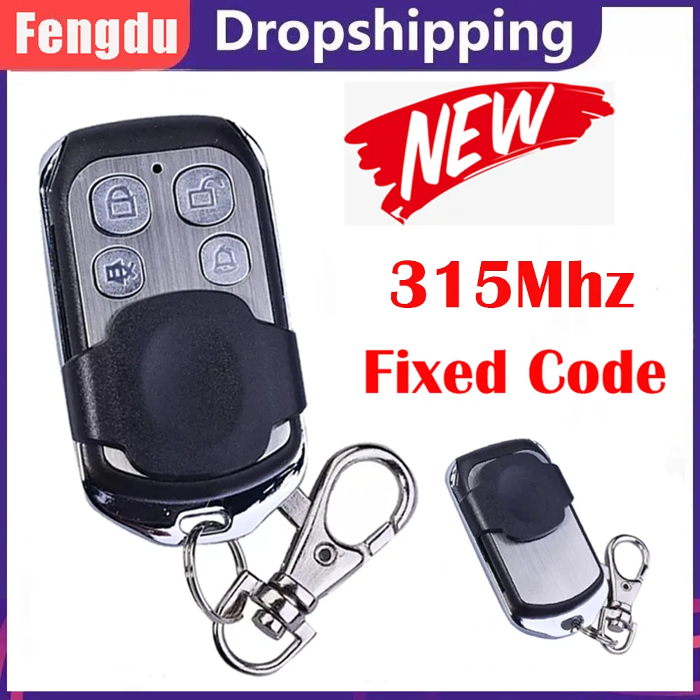 

315MHz Remote Control Duplicator Garage Door Opener Fixed Code Gate Control 4 Key Gate Openers Transmitter