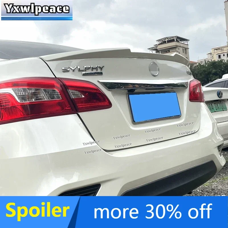 For Nissan Sentra SYLPHY Spoiler 2013 -2019 M4 Style ABS Material Unpainted Color Rear Trunk Lip Spoiler Body Kit Accessories