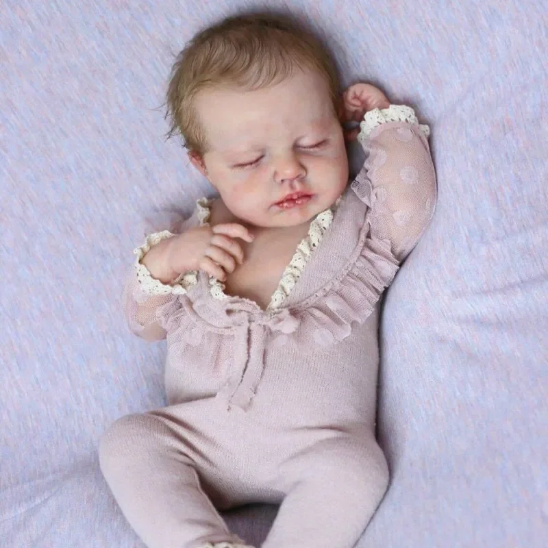 19 Inch Loulou 3D Painted Lifelike Newborn Bebe Reborn Doll With 3D Painted Vessels can be seen bonecas infantil meninas