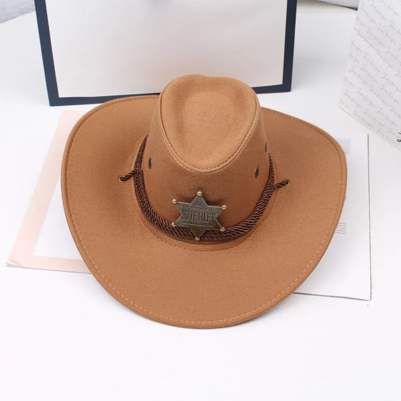 7739 Cowboy Hat Wide Brim Travel Cap Western Cowgirl Outdoor Sun Protect Straw Cowboy Cowgirl Hat Wide Brim Woven Western Cap UPF 50+  main image 4