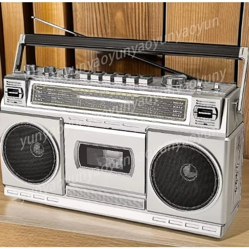 Vintage Cassette Tape Player Radio Bluetooth Card Speaker Rechargeable Portable Sound System for Outdoor Leisure