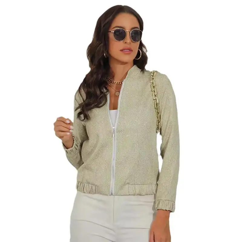 

Women's Slim Fit Long Sve Printed Jaet Autumn Winter Zipper Coat Faionable Casual Cotton Outerwear