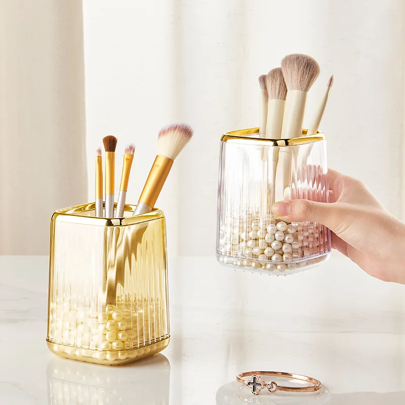 Desktop Cosmetic Brushes Storage Box Make Up Organizers Office Pen Case MakeUp Brushes Organizer Lipstick Sundries Holder Luxury