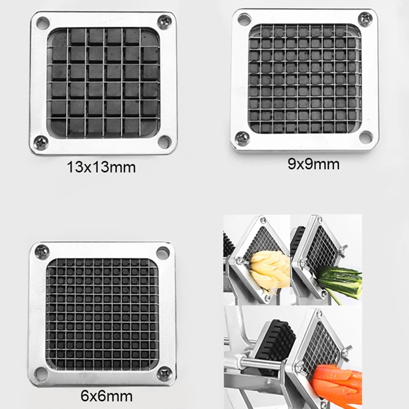 ABUN French Fry Cutter Potato Chips Cutter, Stainless Steel 9MM Potato Chipper, Chip Cutter Replacement Head for Kitchen, Easy