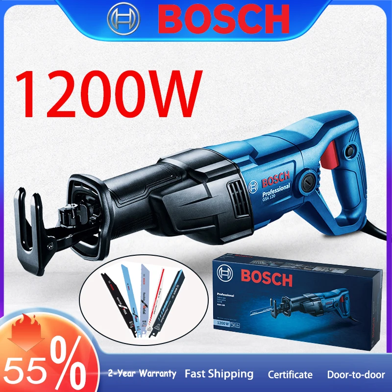 

220V 1200W Heavy Reciprocating Saw BOSCH GSA120 Professional Saber Saw Variable Speed Motor Car Metal Wood Cutting Machine