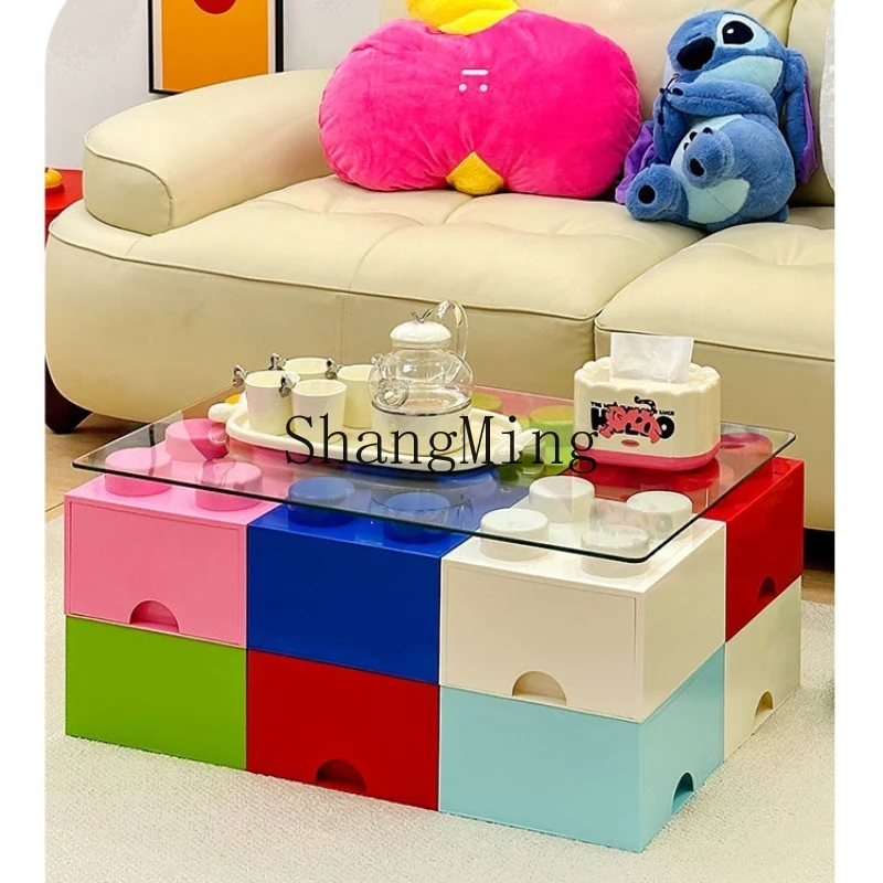 SM block dopamine stackable small coffee table splicing next to living room decorative storage box sofa side cabinet