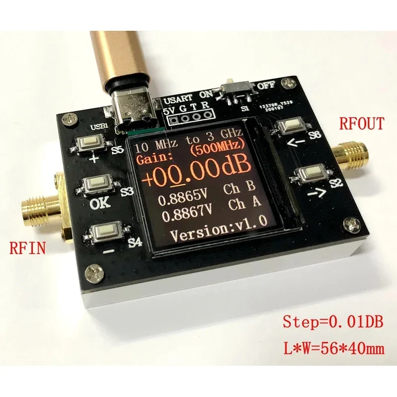 

10M-3GHZ 120DB Large Dynamic Range Gain 0.01DB Step RF Amplifier