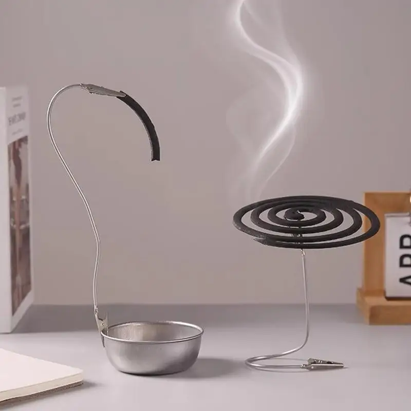 Incense Coil Clip Holder with 2 Heads Alligator Clamp 360 Degree Rotation Wire Support for Living Room bedroom