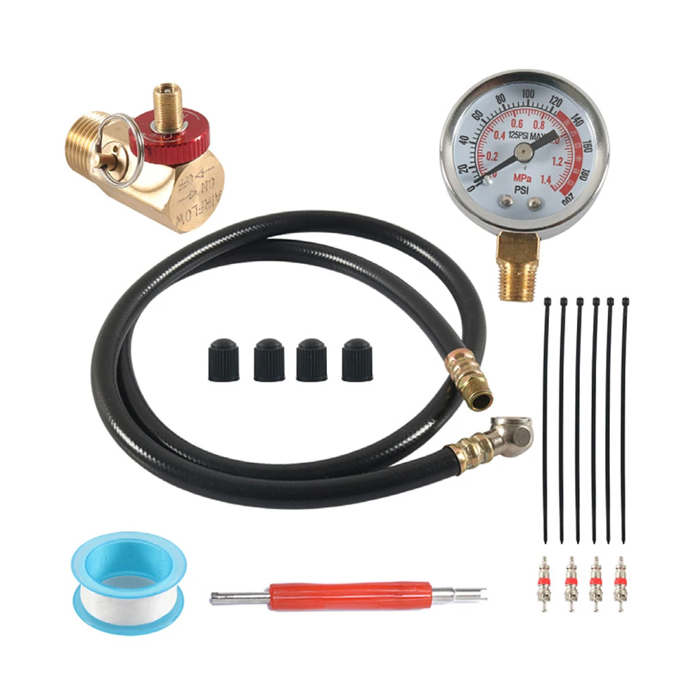 

19PCS Air Tank Repair Safety Valve 0-200 PSI Pressure Gauge And Air Tank Hose Assembly Kit For Carry Tank Inflation Pump