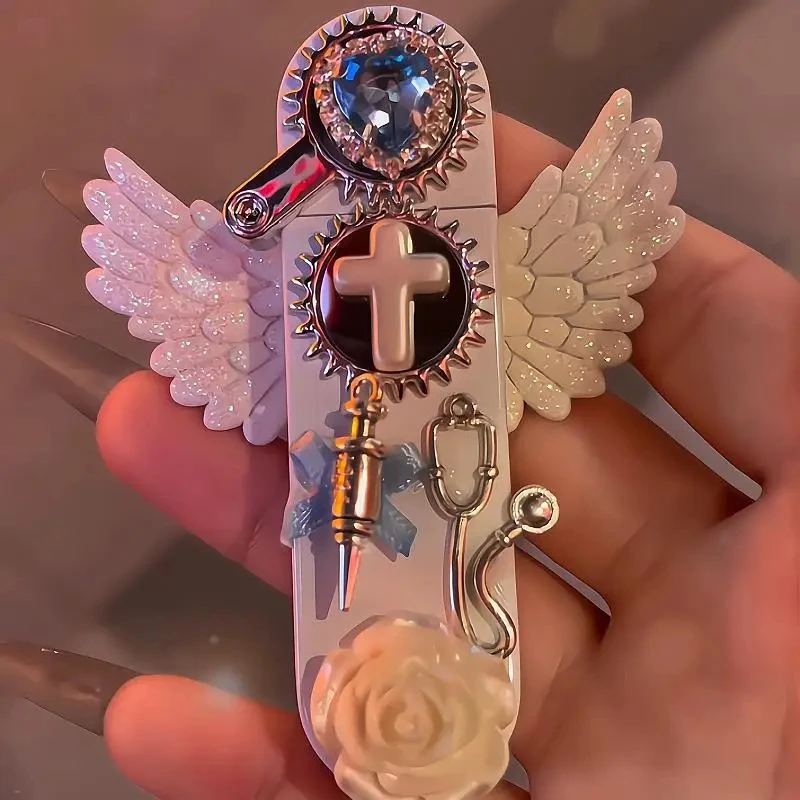 Angel Wings Pure White Equipment Lighter Sacred Pink Flame Lighter Accessories Girl Gift
