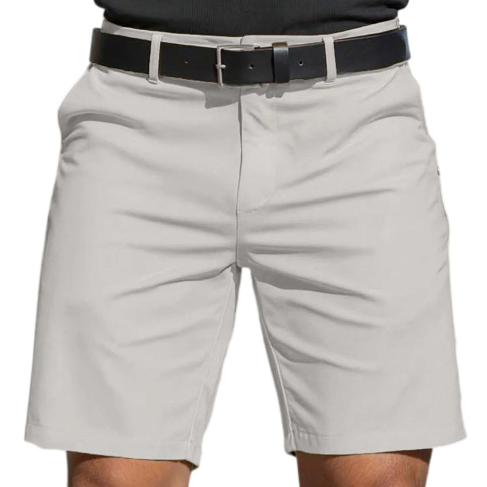 men\'s-solid-color-dress-shorts-polyester-fabric-five-pocket-style-regular-for-fit-for-business-casual-and-vacation-wear