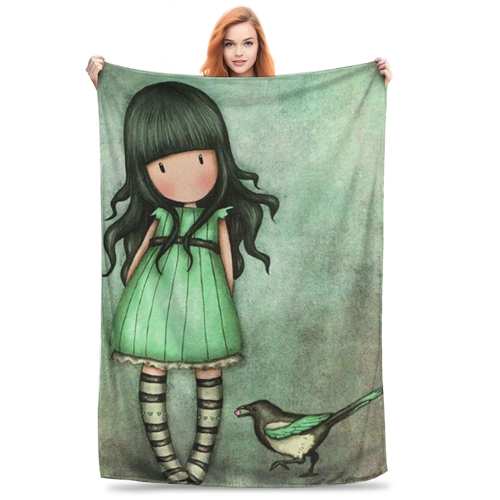 Santoro Gorjuss  Blanket Soft Warm Flannel Throw Blanket Bedspread for Bed Living room Picnic Travel Home Couch