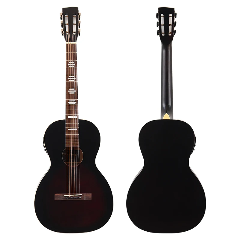 

38 Inch 6 String Full Size Design Electric Acoustic Guitar Red And Black Color Matte Finish Full Basswood Folk Guitar With EQ