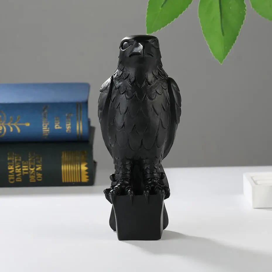 Modern Geometric Pattern Owl Statues Black White Resin Owl Figurines Stylish Home Decor For Bedroom Bookcase Minimalist Interior