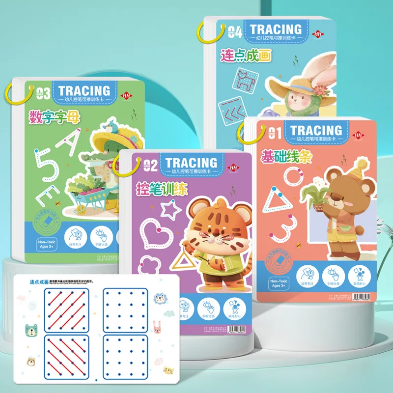Magical Tracing Workbook Montessori Books for Children Pen Control Training Reusable Calligraphy Copybook for Kids Educational
