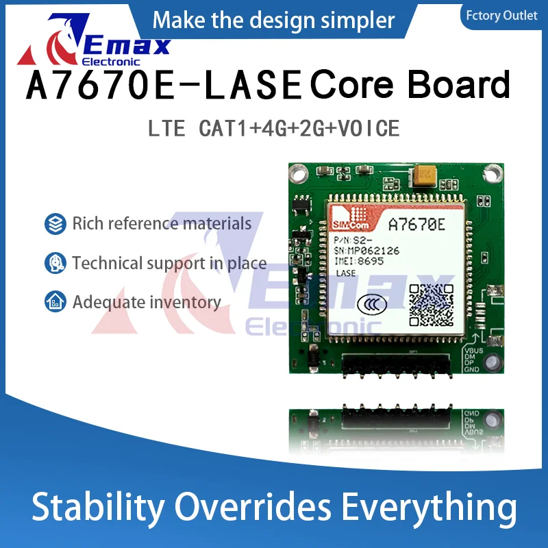 SIMcom A7670E-LASE  Core Board A7670E-LASE  Development Board LTE CAT1+4G+2G+Voice  not Supported GPS