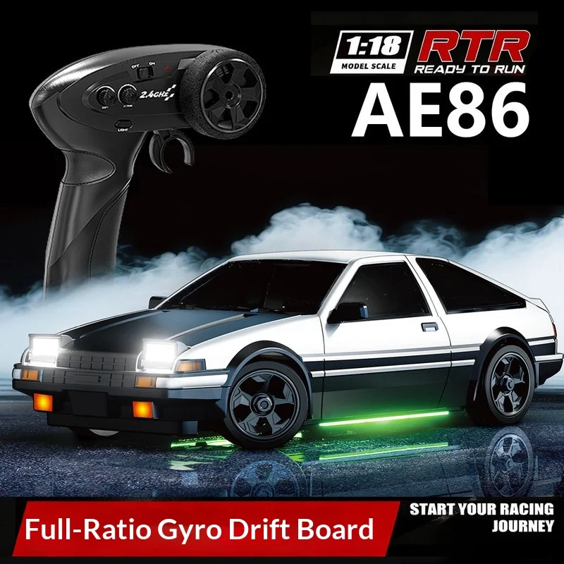 Fskrc Ae86 Remote Control Drift Car 1 18 Scale Gyroscope Four Wheel Drive 2 4G High Speed Racing Rtr Ready To Run Cool Lighting