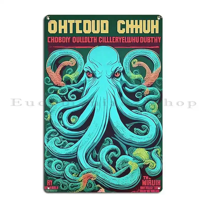 Cthulhu Speaks Out Metal Sign Retro Home Garage Living Room Character Tin Sign Poster