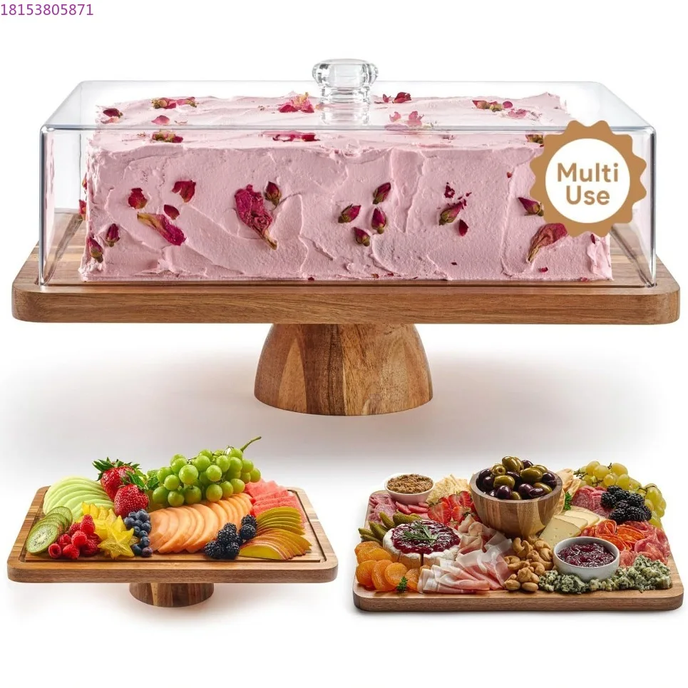 

Display stand Dessert tray High-footed dinner plate Decorative solid wood snack plate