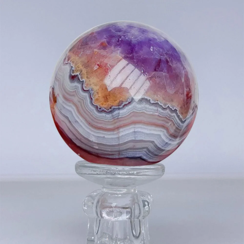 Natural Crystal Ball White Crystal Yellow Crystal Ball Original Stone Polished Seven Star Array Feng Shui Ornament Home Decor