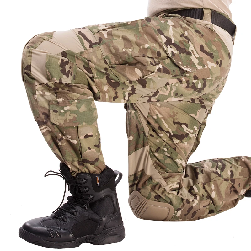 Taktische Kampfuniform-Sets Outdoor Jagd Gen3 Camouflage-Shirt & Hose + Pads Kit Elastic Ranger Green Traning Herrenbekleidung – Detail 13