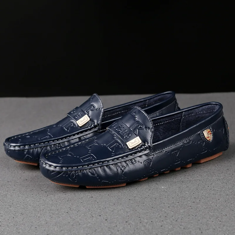 Men High Quality Leather Loafers Men Casual Outdoor Shoes Moccasins Slip on Men Business Shoes Male Driving Shoes Bean Shoes