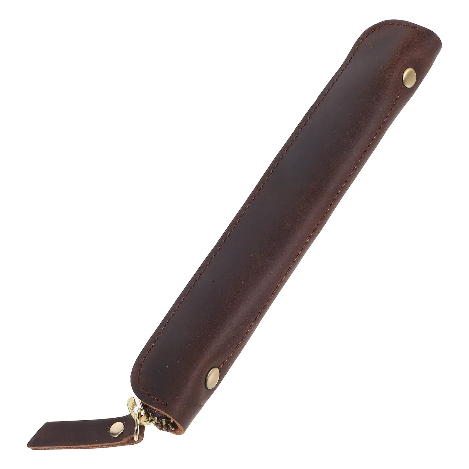 

Чехол для ручек на молнии кофейного цвета, ручной работы, для перьевых и шариковых ручек, профессиональный.