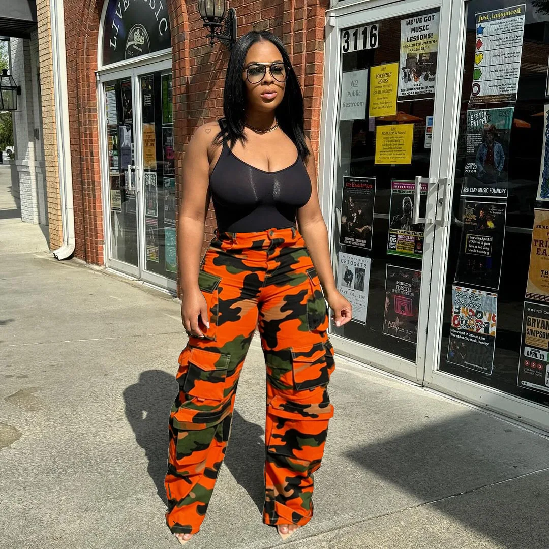 Women Tactical Camouflage Overalls High-Quality Cotton Multi-Pocket Trousers Sports Training Casual Work Pants