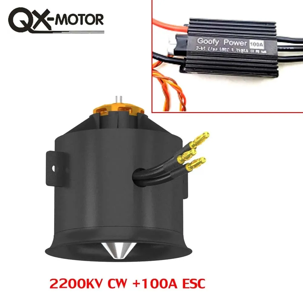 

QX-Motor QF3027-2200KV 70MM EDF12 Blades Ducted Fan CW CCW Brushless Motor With 100A ESC For Remotet Model Pars