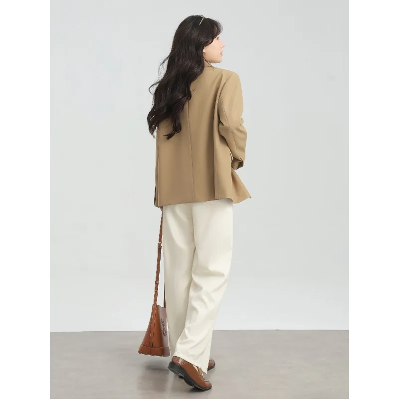 Elegante giacca sportiva retrò allentata per donna Cappotto da abito con risvolto alla moda Capispalla da ufficio casual in stile coreano per lo styling dell'armadio autunnale