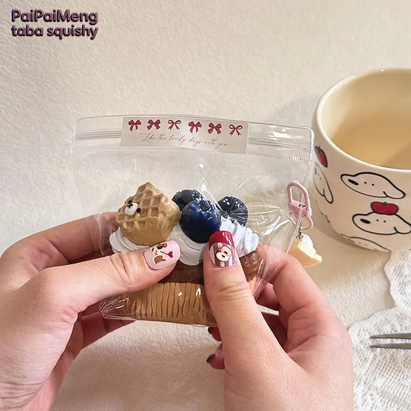1PC Buy3Get1Free Handmade Exclusive Blueberry Bear Cake Taba Squishy Food Grade Silicone Fast Rebound Squeeze Stress Relief toy