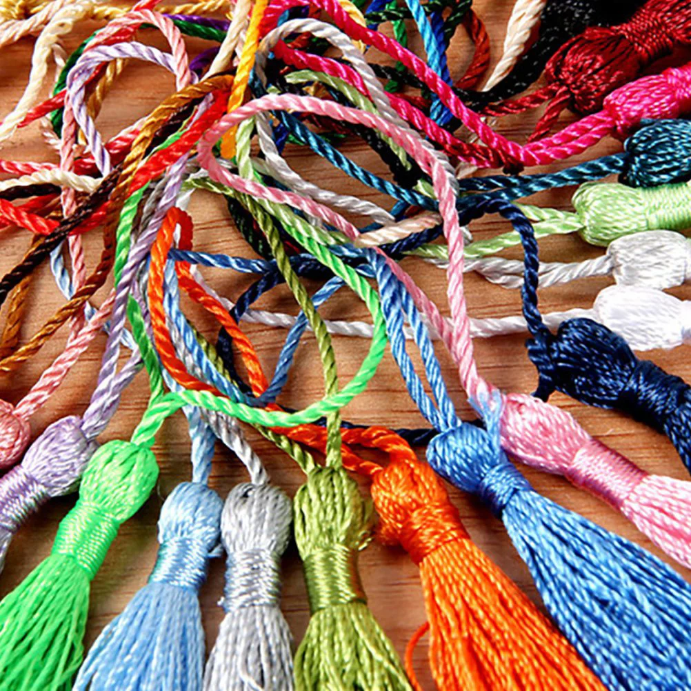 120pcs Chinese Knot Tassels Pendant with Loop DIY Crafts for Jewelry Making Bookmark Keychain Curtain (Mixed Pattern)